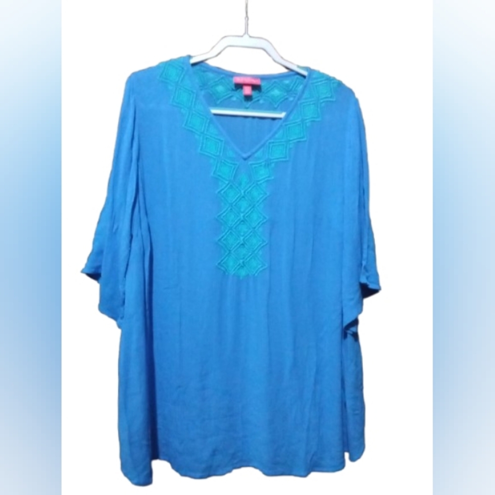 Lilly Pulitzer Embroidered Tunic Blouse